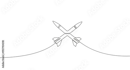 Crossed Swords Illustration on White.