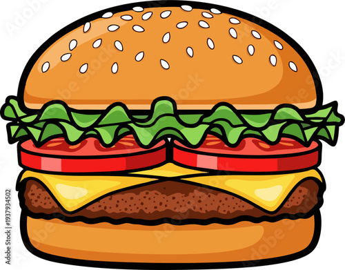 hamburger isolated on white background