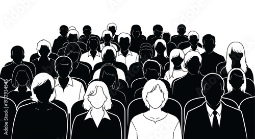 Crowd of Business People Standing.