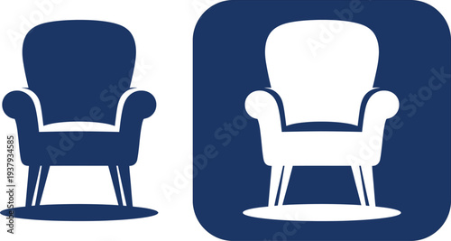 Two blue and white armchair furniture
