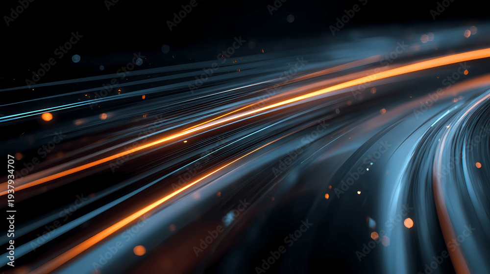 Fototapeta premium Abstract Technology Background With Flowing Energy Lines
