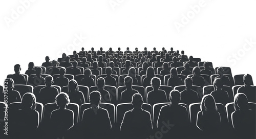 Crowd of People Facing Away.