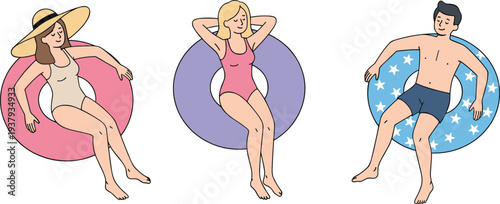 vector illustration of a female body in a swimsuit