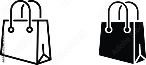 Black and white shopping bag commerce retail