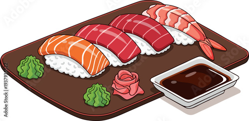 sushi set vector illustration