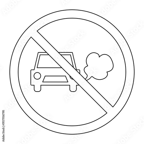 Turn Off Engine Caution No Road Sign Street Symbol