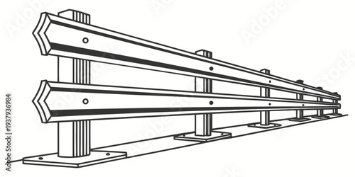 A detailed diagram of a steel beam structure used in construction projects. Vector