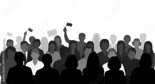 Crowd of People Voting Election.