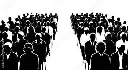 Crowd of People Walking Together.