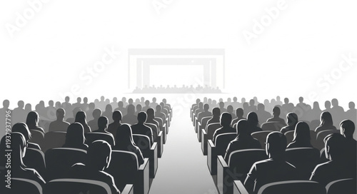 Crowd of People Watching Presentation.