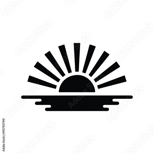 Sun Glare Reflection Black Silhouette Icon