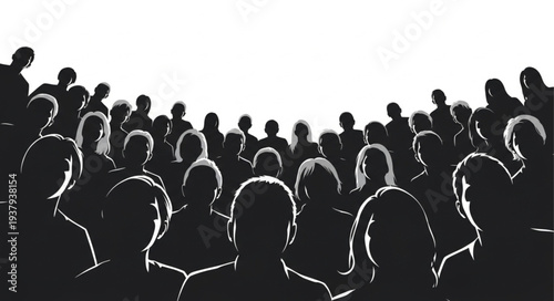 Crowd of People Silhouettes.