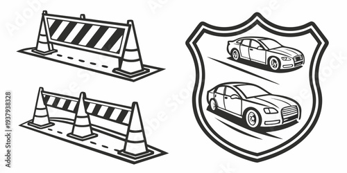 A collection of various badges and emblems showcasing different designs and symbols Vector