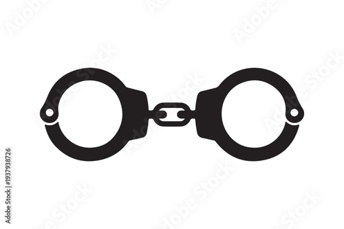 Police Handcuffs Close Up Law Enforcement Arrest Symbol Vector