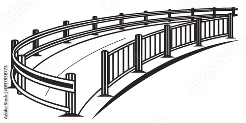 A detailed illustration of a wooden train traveling on a curved track Vector