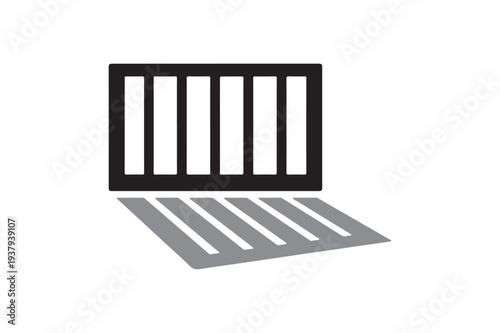 Prison Window Shadow Jail Bars Crime Punishment Concept Vector