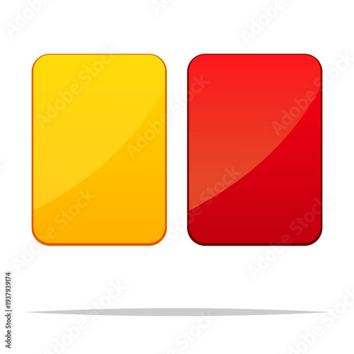 Referee yellow and red card vector isolated illustration