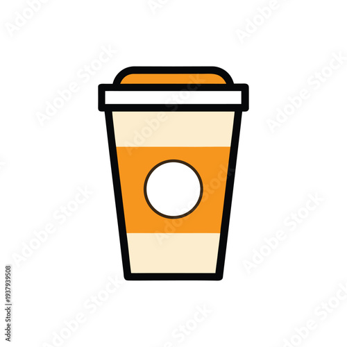 Coffee cup vector design icon on a white background.