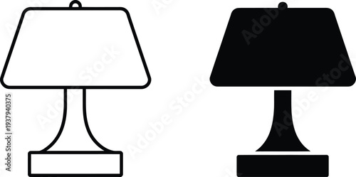 Black and white table lamp light