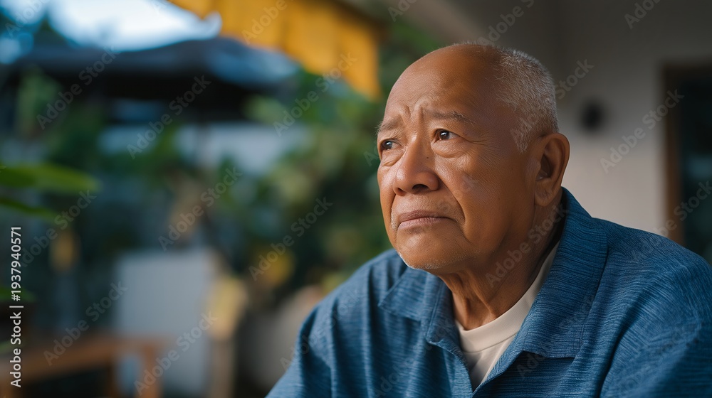 Fototapeta premium Elderly man being awarded a long overdue community recognition honor with humble tearful gratitude, perfect for senior belated recognition concept, elder honored emotion, aging acknowledgment,