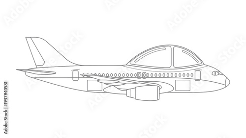 Aviation Blueprint: An intricate blueprint of an airplane showcasing its structure and design, revealing the core elements of flight.