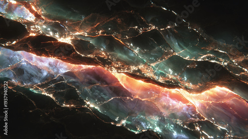 Wallpaper Mural Vibrant cosmic landscape swirls with glowing embers and radiant hues Torontodigital.ca