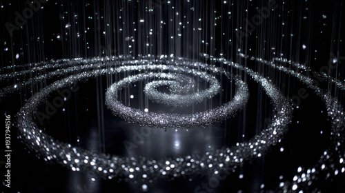 Wallpaper Mural Silver spiral glows against deep black background Torontodigital.ca