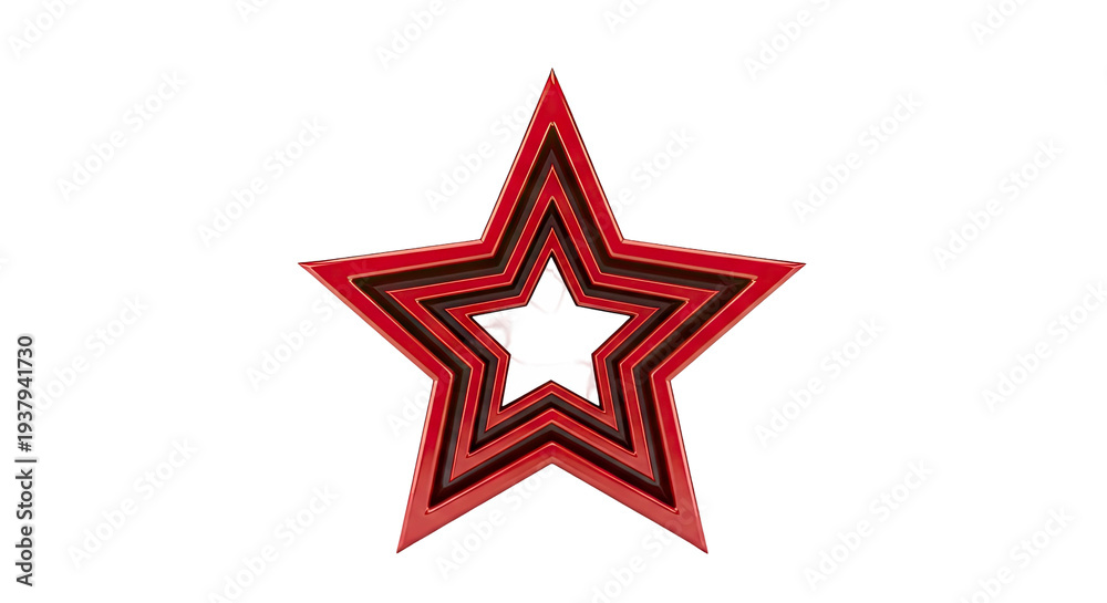 Obraz premium Layered Red Star Emblem