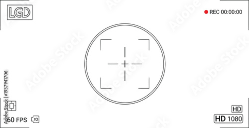 Technical drawing of an oval shaped object with crosshairs