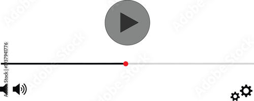 Video player interface with play button and controls