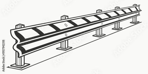 A detailed illustration of a conveyor belt system with multiple rollers and supports Vector