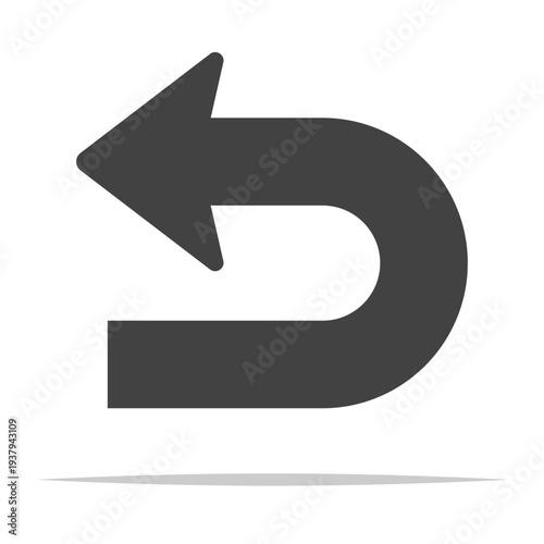 Return arrow symbol icon vector isolated illustration