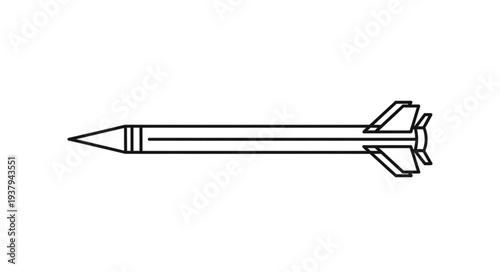 Simple Black and White Rocket.