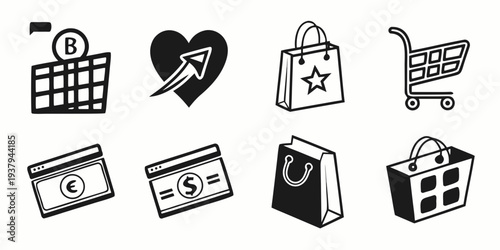 Assorted icons representing various aspects of daily life and services Vector
