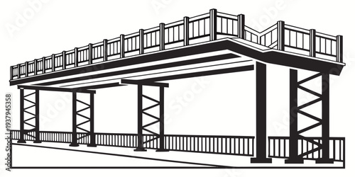 A detailed illustration of a traditional wooden barn structure. Vector
