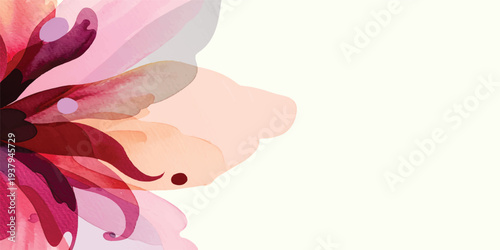 Abstract vector illustration featuring a floral design with pink flowers, hearts, and butterflies for a romantic Valentine wedding card background or spring nature wallpaper
