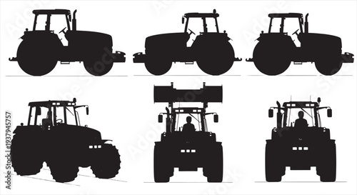 Tractor Blueprint – Agricultural Farming Vehicle CAD Technical Drawing