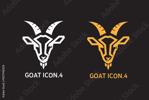 Goat icon variations in white and gold