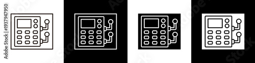  Controlling black and white icon design concept