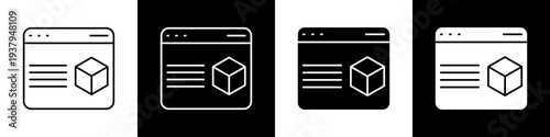  Program black and white icon design concept