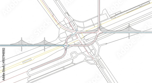Detailed Architectural Blueprint of Intersection.