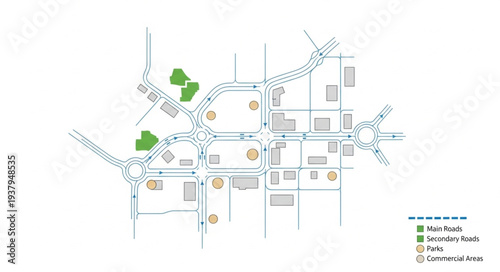 Detailed Architectural Blueprint with Green Spaces.
