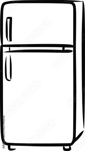 Black and white of a refrigerator appliance kitchen