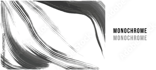 伝統的な筆致の抽象背景素材 モノトーンの止めとはねの美 墨ベクターデザイン