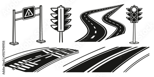 A collection of various types of lines and patterns used in technical drawings and designs Vector