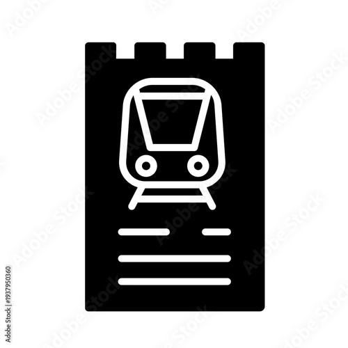 Train ticket icon vector. Rail pass Illustration sign. Railway travel symbol or logo.