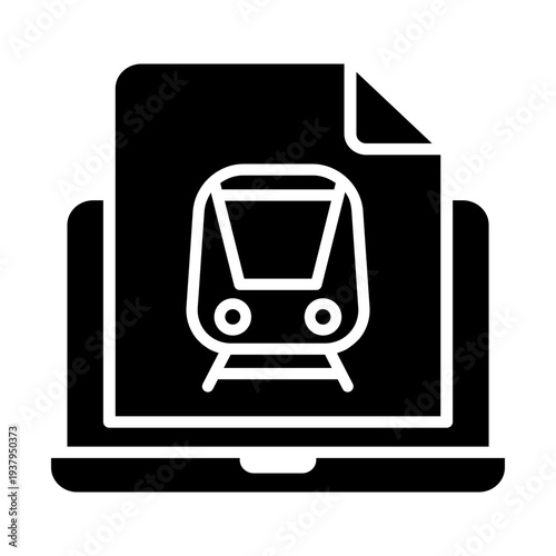 Train ticket icon vector. Rail pass Illustration sign. Railway travel symbol or logo.