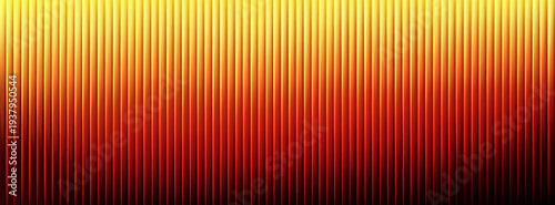 Vibrant glass fractal with gradient red and orange waves, radiant abstract vector background. Glowing geometric patterns with warm light effect. Prismatic neon repeated vertical lines, ribbed texture