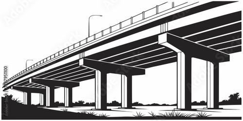 Aerial view of a modern, multi-story parking garage with vehicles parked inside. Vector