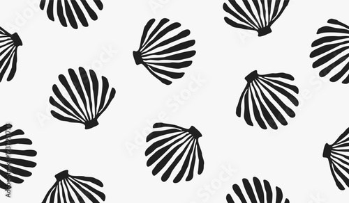 Cute shell pattern background vector design